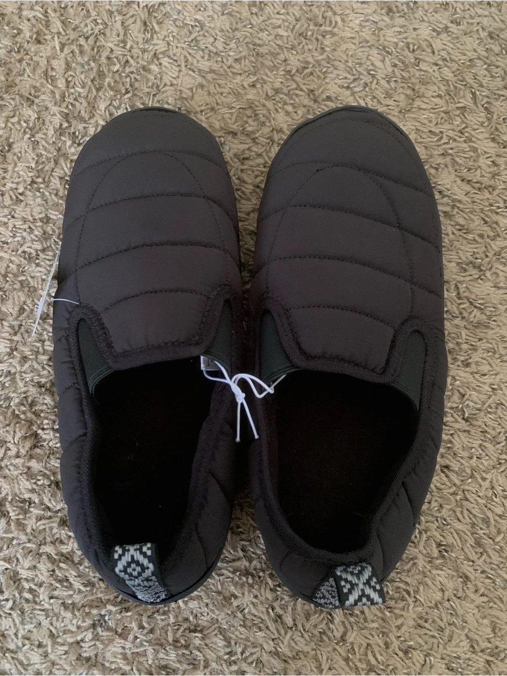 NWT Men's Black Quilted Slip-On Comfort Shoes 8-9